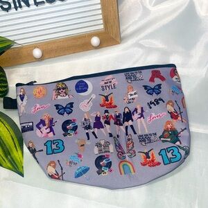 Taylor Swift Inspired Zipper Pouch Makeup Bag Cosmetic Case Eras Tour Style